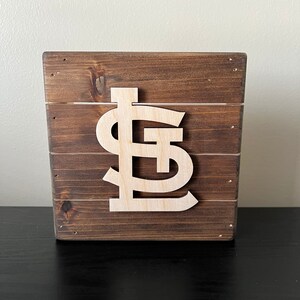 St. Louis Cardinals natural finish wood sign