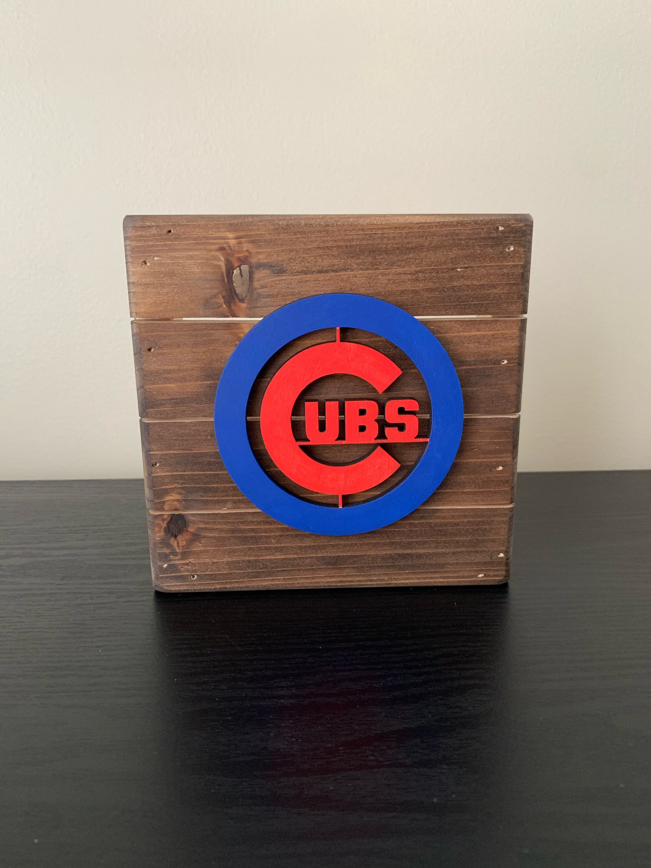 Chicago Cubs Desktop Wood Sign - Etsy