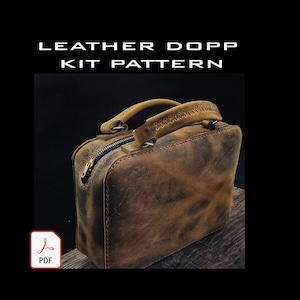 Patrón de cuero Dopp kit - Descargar Pdf - Patrón de cuero - DIY de cuero - Plantilla de cuero - PDF de cuero - Patrón de bolso - Neceser