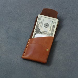 Cartera de cuero hecha a mano, Cartera de cuero minimalista, Cartera delgada, Cartera EDC, Cartera de tarjeta minimalista, Cartera de cuero de grano superior, Regalo para hombres
