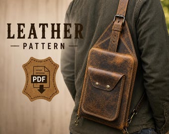 Leather Sling Bag Pattern – DIY Man Purse Template (PDF Download)