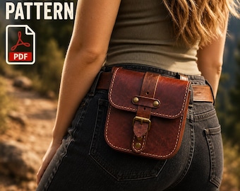 Leather Hip Bag Pattern: DIY template (PDF) with instructions