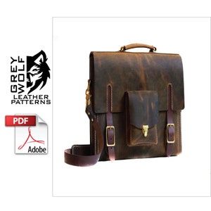 Leather Laptop Bag Pattern - PDF - Leather Pattern - Leather DIY - Leather Template - Leather PDF - Bag Pattern - Messenger Bag- Laptop Bag