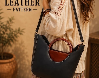 Leather Purse Pattern - Circle Purse Pattern - Pdf Download -Leather Pattern - DIY - Leather Template - Purse - pattern