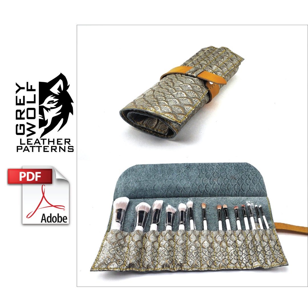 Leather Makeup Brush Holder Pattern Pdf Download Leather Pattern Leather DIY Leather Template