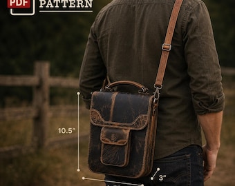 Schnittmuster für eine Ledertasche – Wandelbare Umhängetasche, Rucksack, Schultertasche – DIY-Vorlage (PDF)