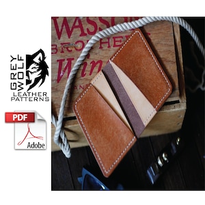 Leather wallet pattern - minimalist wallet PDF - Leather Pattern - Leather DIY - Leather Template - Leather PDF - mens wallet