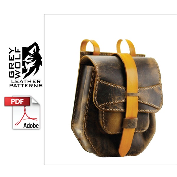 Leather Hip Bag Pattern - PDF - Leather Pattern - Leather DIY - Leather Template - Leather PDF - Bag - Fanny pack - belt bag - festival bag