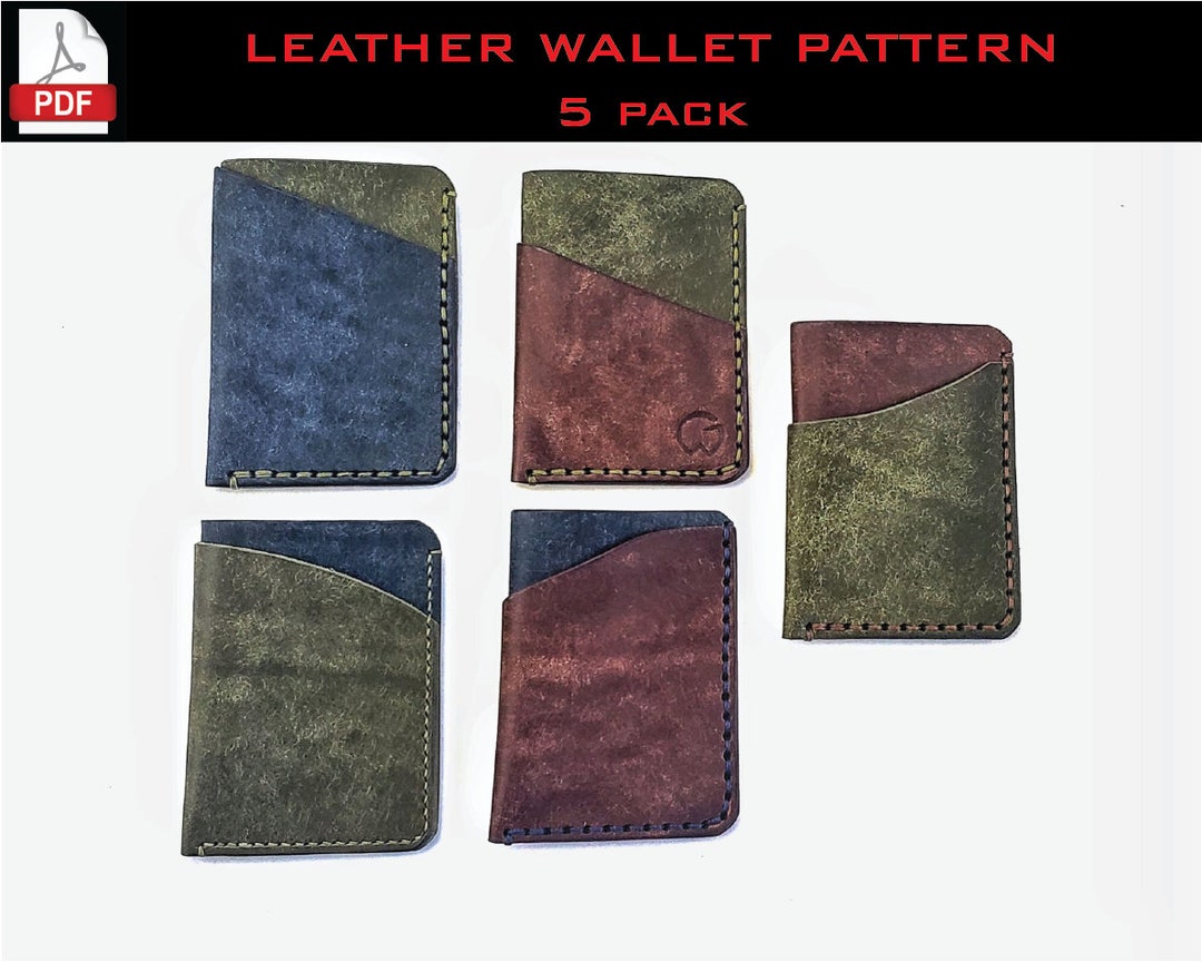 Leather Minimalist Wallet Pattern Includes 5 Wallets PDF - Etsy