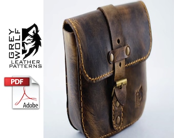 Leather Hip Bag Pattern Belt Bag Pattern Pdf Download Leather Pattern DIY Leather Template Purse hip bag pattern minimalist