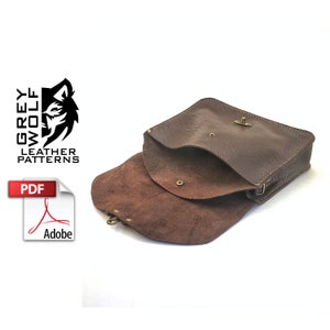 Leather Double Flap Purse Pattern - Pdf Download - Leather Pattern - DIY - Leather Template - Purse - Clutch - PDF - Pattern