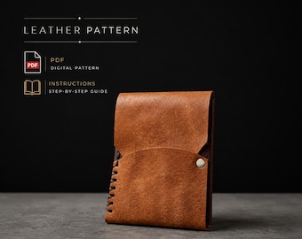 Leather wallet pattern - minimalist wallet PDF - Leather Pattern - Leather DIY - Leather Template - Leather PDF - slim wallet pattern