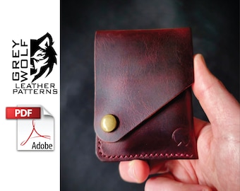 Leather wallet pattern - The Two Fold wallet PDF - Leather Pattern - Leather DIY - Leather Template - Leather PDF - slim wallet pattern