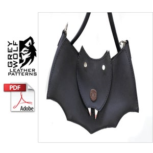 Leather Bat Purse PDF Pattern - Cross Body - Pdf Download - Leather Pattern - DIY - Leather Template - Purse - Halloween - Bat - Goth