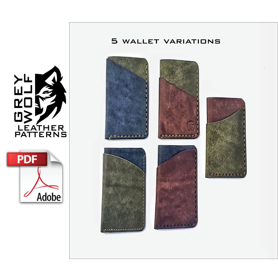 Leather Minimalist Wallet Pattern Includes 5 Wallets - PDF - Leather ...