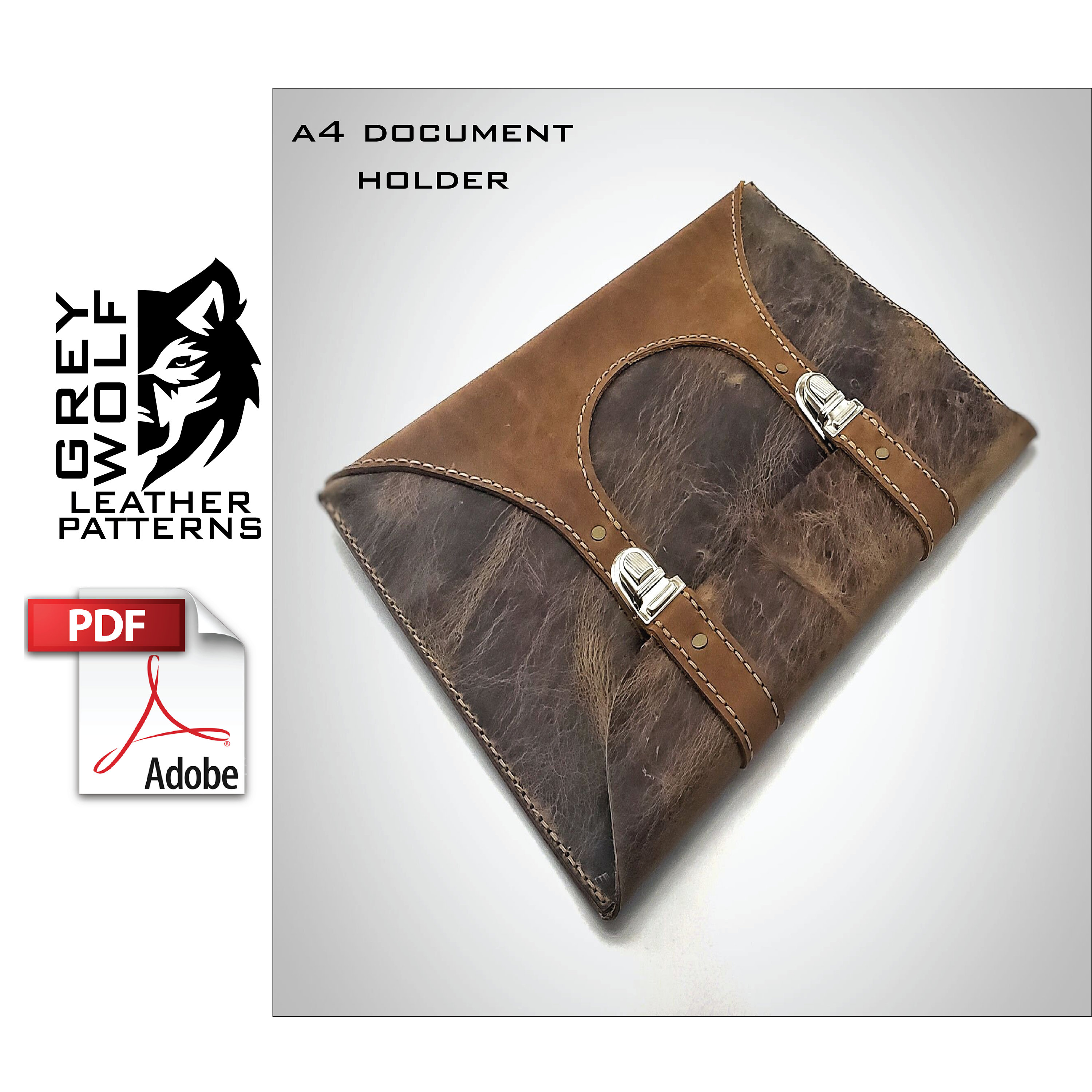 Document Holder Pattern / PDF Wallet Leather / Card Holder Pattern /  Leather Pattern / Template Wallet / Passport Case PDF / PDF Tutorial 