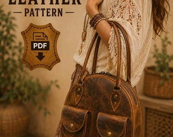Half Moon Leather Purse Pattern – DIY Bag Template (PDF Download)