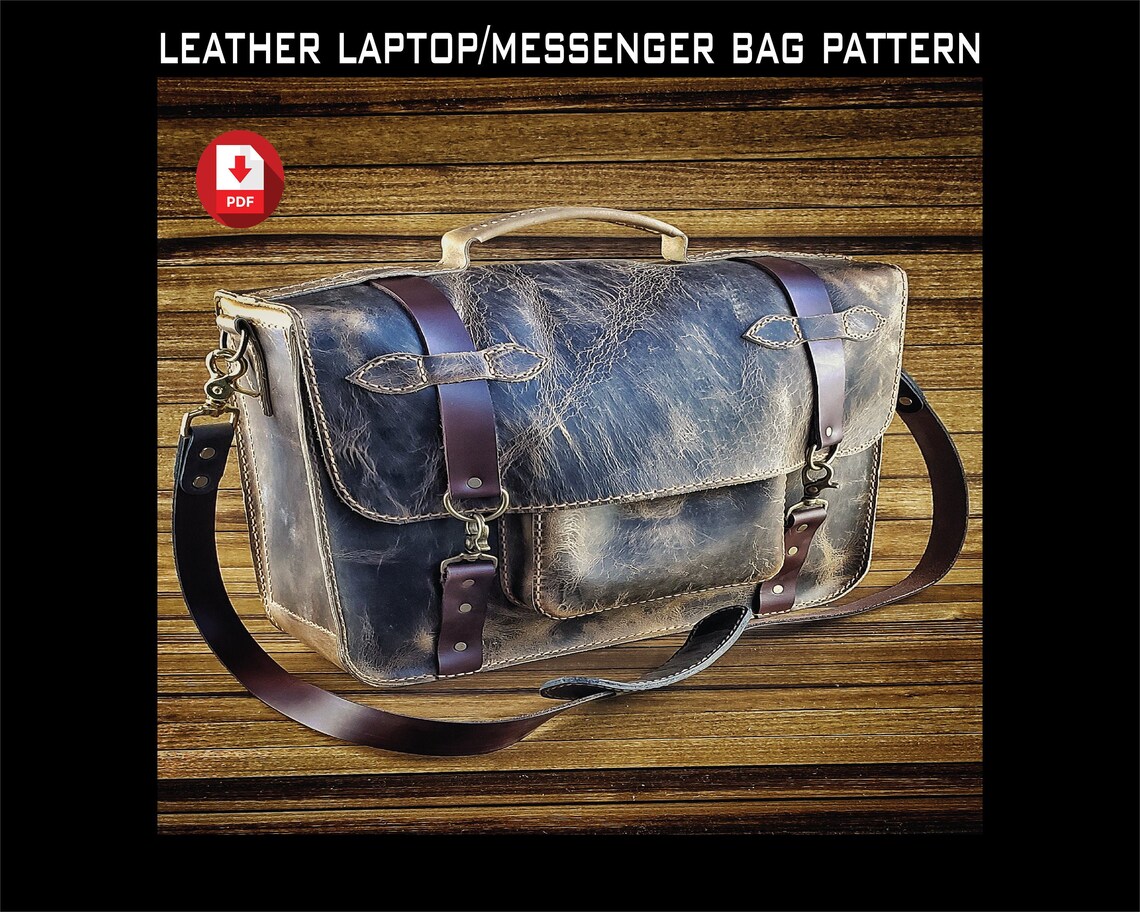 Leather Messenger Bag Pattern PDF Leather Pattern Etsy