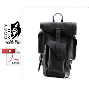 Leather Roll Top Backpack Pattern - Pdf Download - Leather Pattern - Leather DIY - Leather Template - Leather PDF - Bag Pattern