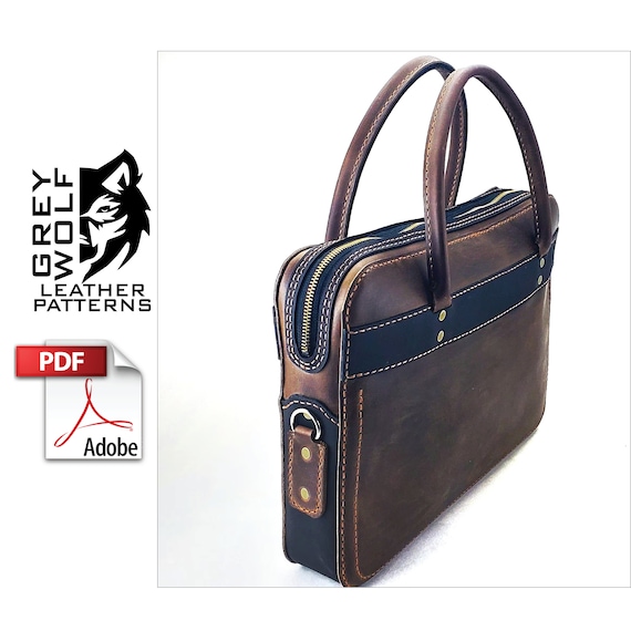 Leren laptoptas patroon PDF Leren patroon Leren DIY Leren sjabloon