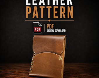 Leather Minimalist Wallet Pattern – Slim Card Holder PDF (Digital Download)