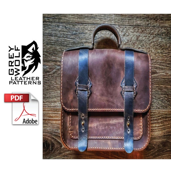 Small Rustic Satchel - Pdf Download - Leather Pattern - Leather DIY - Leather Template - Leather PDF - Bag Pattern - Purse - Satchel - PDF