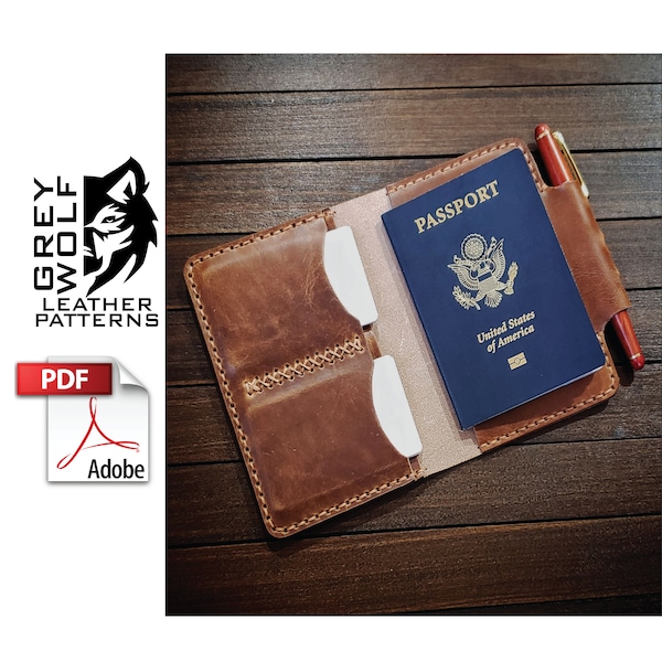 Leather field note passport Pattern PDF Leather Pattern Leather DIY Leather Template Leather PDF Passport Field Note