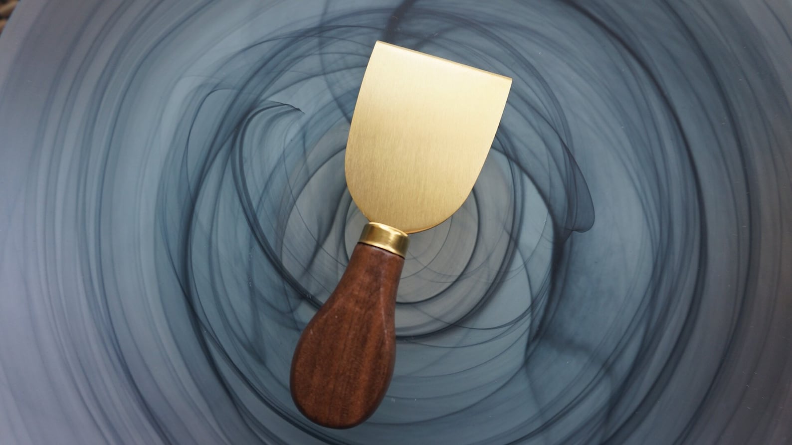 Set of 4 Goldplated Cheese Knives With Walnut Handle and Etsy