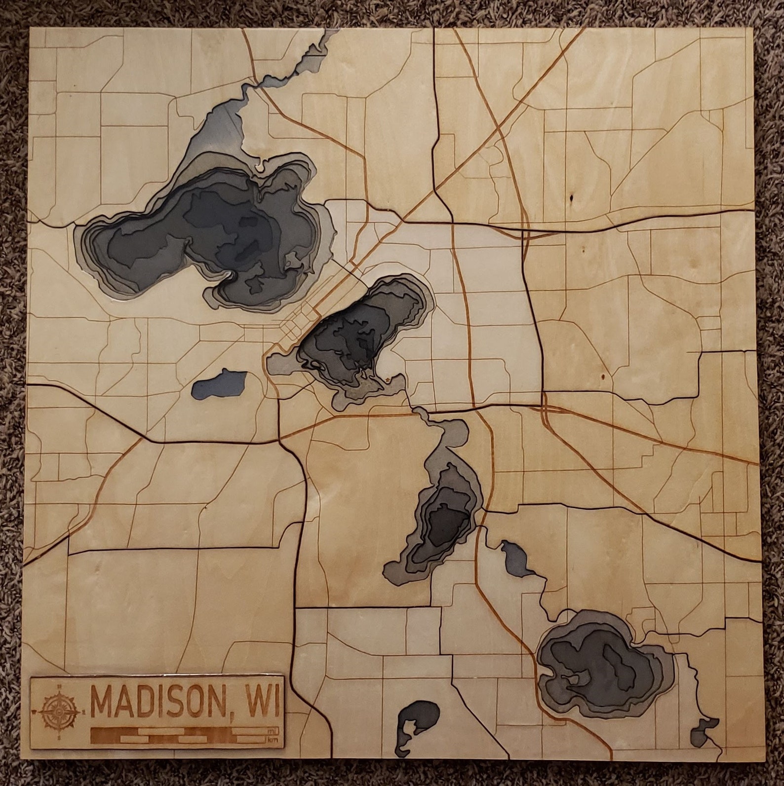 Madison Lakes Topographic Map Etsy
