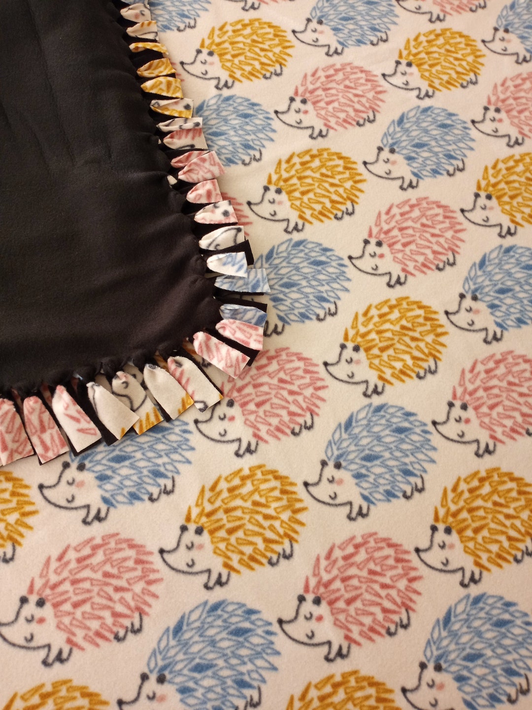Hedgehog No Sew Blanket Hedgehogs Fleece Blanket Hedgehogs No Sew