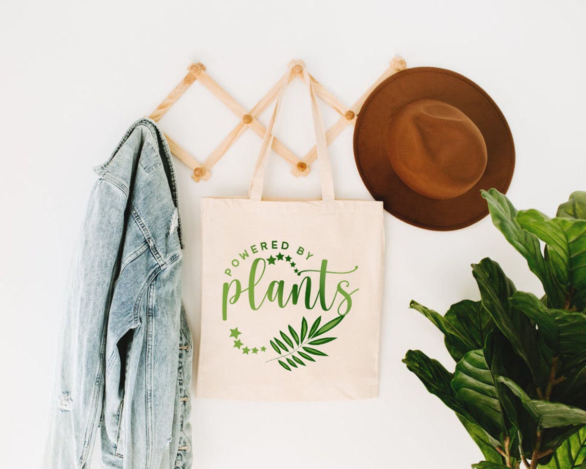 Powered by Plants Tote Bag Plant Powered Gift Vegetarian