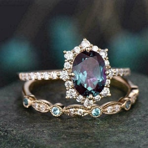 14k Rose Gold 3.25 Carat Natural Color Changing Alexandrite