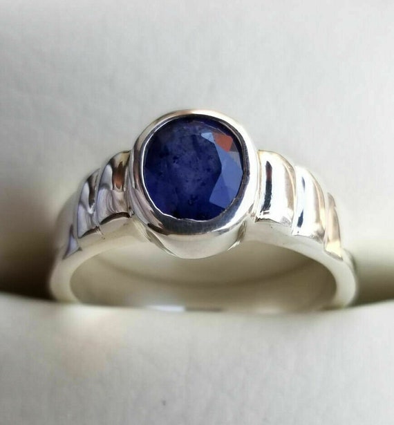 Real Gems 10.00 Ratti Natural Certified Blue Sapphire (Nilam/Neelam/Nelam)  Fine Adjustable Silver Ring for Men & Boys : Amazon.in: Fashion