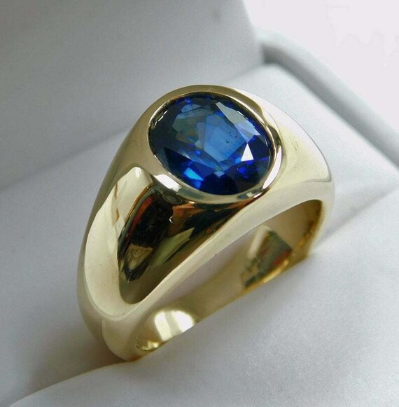 Earth Mined AAA+ Quality Natural Blue Sapphire Neelam Panchdhatu 14K Yellow  Gold Filed Adjustable Gemstone Ring for Women's and Men's - Walmart.com