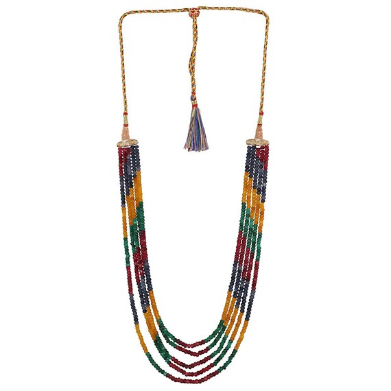 COLOUR BEADS NECKLACE WITH TRIANGLE TRIM – VoniBlu