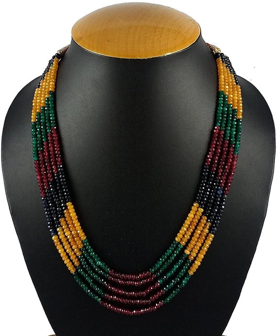 7 LAYER MULTI COLOUR DESIGN NECKLACE - Zovee Cart