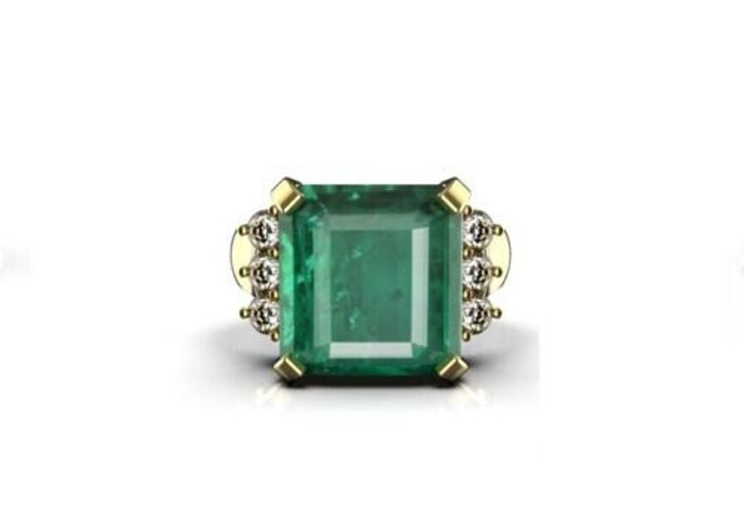 14K Gold Emerald Ring Green Promise Ring Anniversary Gift Ring Etsy