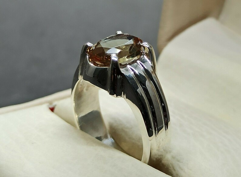 Alexandrite Ring Sterling Silver 925 Handmade Color Changing Gemstone Mens RingAntique Style Large Mens Ring For Engagement /& Weeding