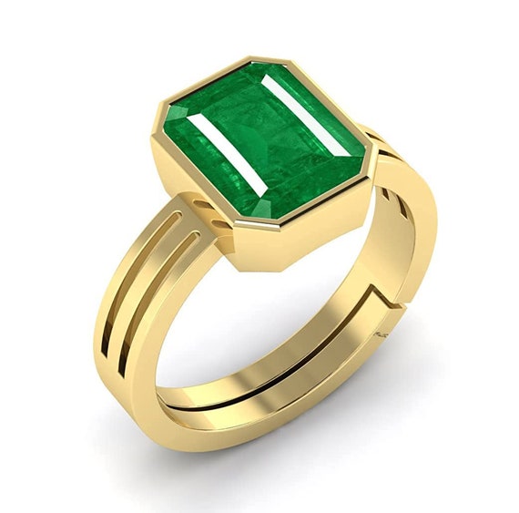 PRAJAPATI GEMS 4.00 Carat Natural Green Emerald Panna Ring For Adjustable  For Women & Men Metal Emerald Gold Plated Ring Price in India - Buy  PRAJAPATI GEMS 4.00 Carat Natural Green Emerald