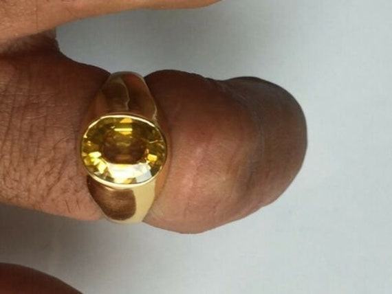 Natural Yellow Sapphire (Pukhraj) Gemstone Ring - Shraddha Shree Gems