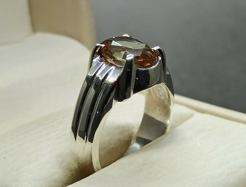 Alexandrite Ring Sterling Silver 925 Handmade Color Changing Gemstone Mens RingAntique Style Large Mens Ring For Engagement /& Weeding