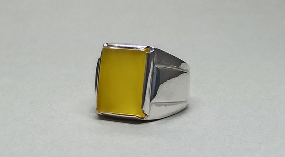 Yemeni Aqeeq Rings Natural Zard Aqeeq Ring Carnelian Yellow Agate