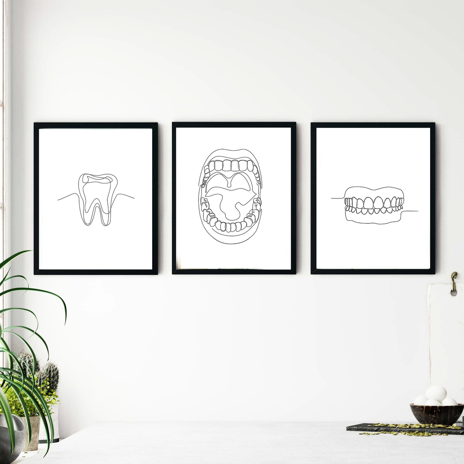Set of 3 Dentist Wall Art Dental Art Set Dentist Anatomy Etsy