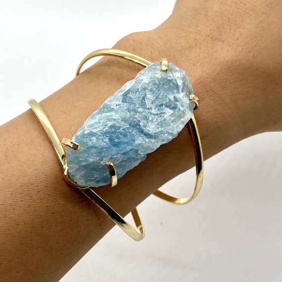Aquamarine Accessories Set Gold A (Bracelet, Earr… - image 2