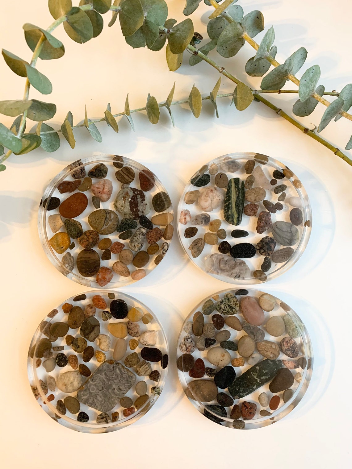 Rock coasters Lake Michigan stone resin coasters Great Lakes Etsy