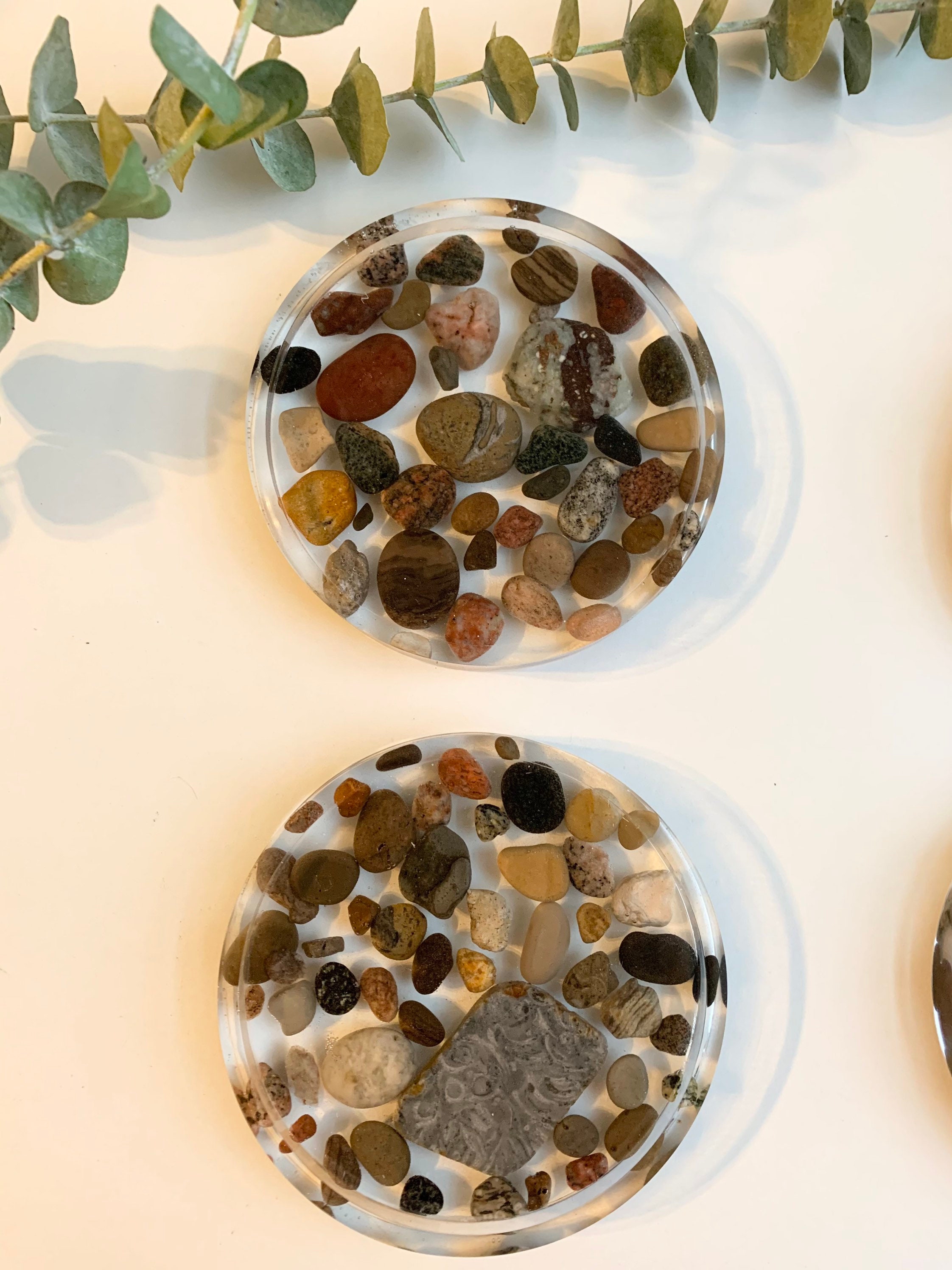 Rock coasters Lake Michigan stone resin coasters Great Lakes Etsy