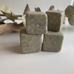 Polished Unakite Stone Cubes: Green Mineral Blocks