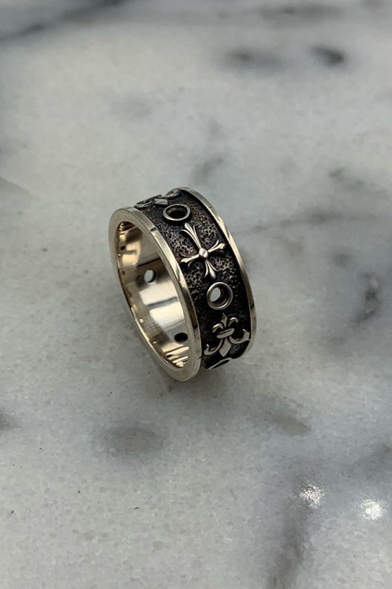 Chrome Hearts Cross Inspired Ring Jewelry for Men in Sterling