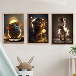 Animal baby poster mural,Pixar wall design,children's room,cute wall deco,motivational pic,Disney poster,mindset,baby room,christening gift