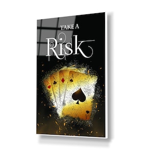 Poker Wall Art - Golden Playing Cards / Poster Casino Royal -Poker Ace - High quality printed artwork